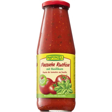 Bio passata RUSTICA bazsalikommal 680g Rapunzel