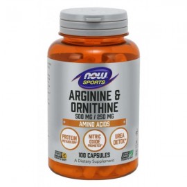 Arginin és Ornitin 500 mg / 250 mg - NOW Foods, 250 cps