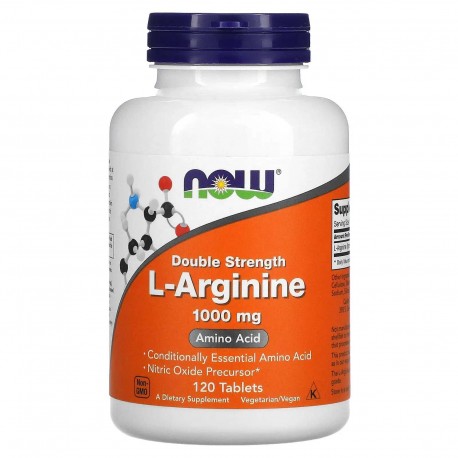 NOW FOODS L-Arginine Double Strength, 1000 mg, 120 tabletta