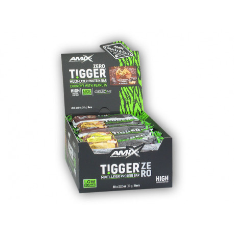 20x MIX Tigger Zero többrétegű prot. Bar 60g - étcsokoládés karamell